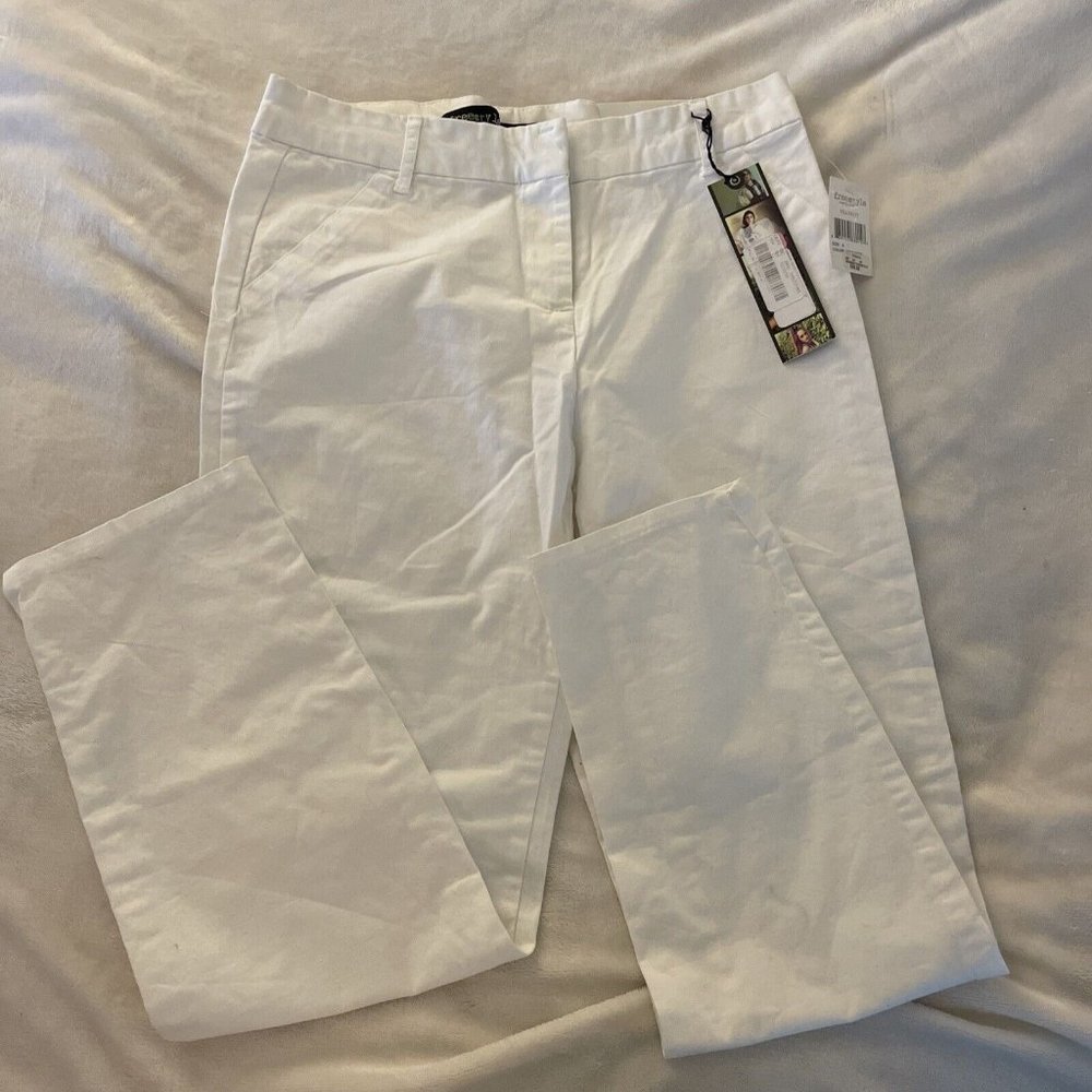 Freestyle Juniors Cropped Pants Size 5 White Stretch Mid-Rise NWT